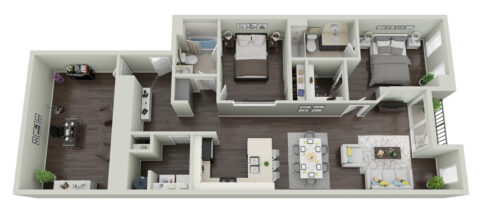 2 Bed / 2 Bath / 1,354 - 1,401 ft² / Availability: Please Call / Deposit: $600+ / Rent: $1,930